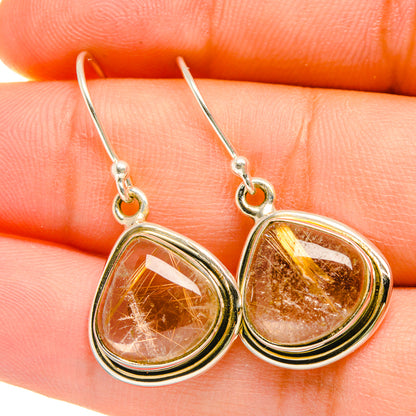 Rutilated Quartz Earrings handcrafted by Ana Silver Co - EARR418551