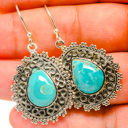 Tibetan Turquoise Earrings handcrafted by Ana Silver Co - EARR418566