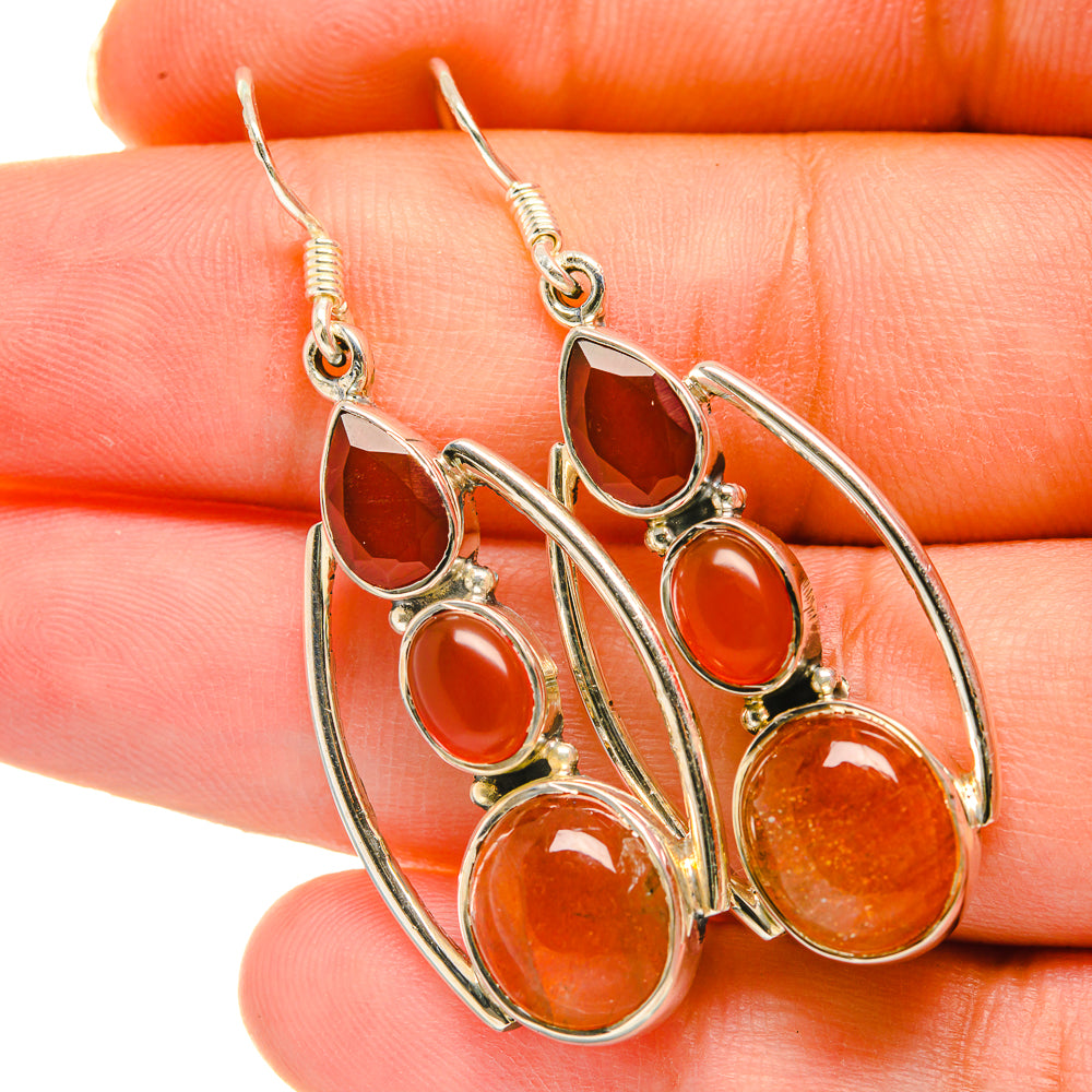 Carnelian Earrings handcrafted by Ana Silver Co - EARR418567