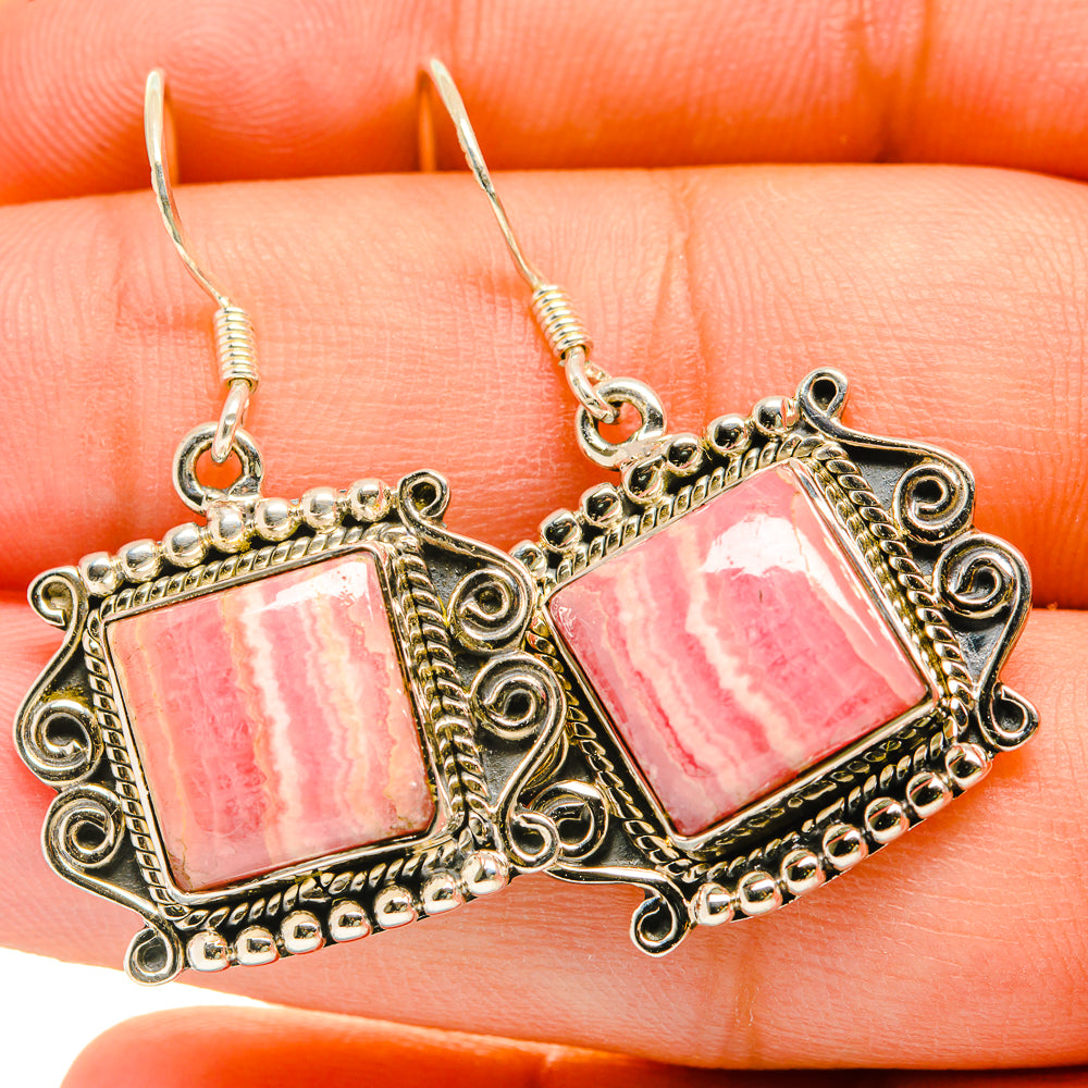 Rhodochrosite Earrings handcrafted by Ana Silver Co - EARR418569