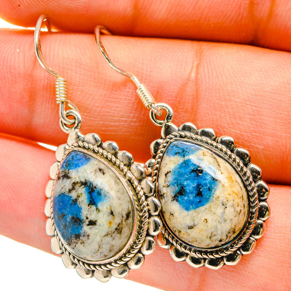 K2 Blue Azurite Earrings handcrafted by Ana Silver Co - EARR418576