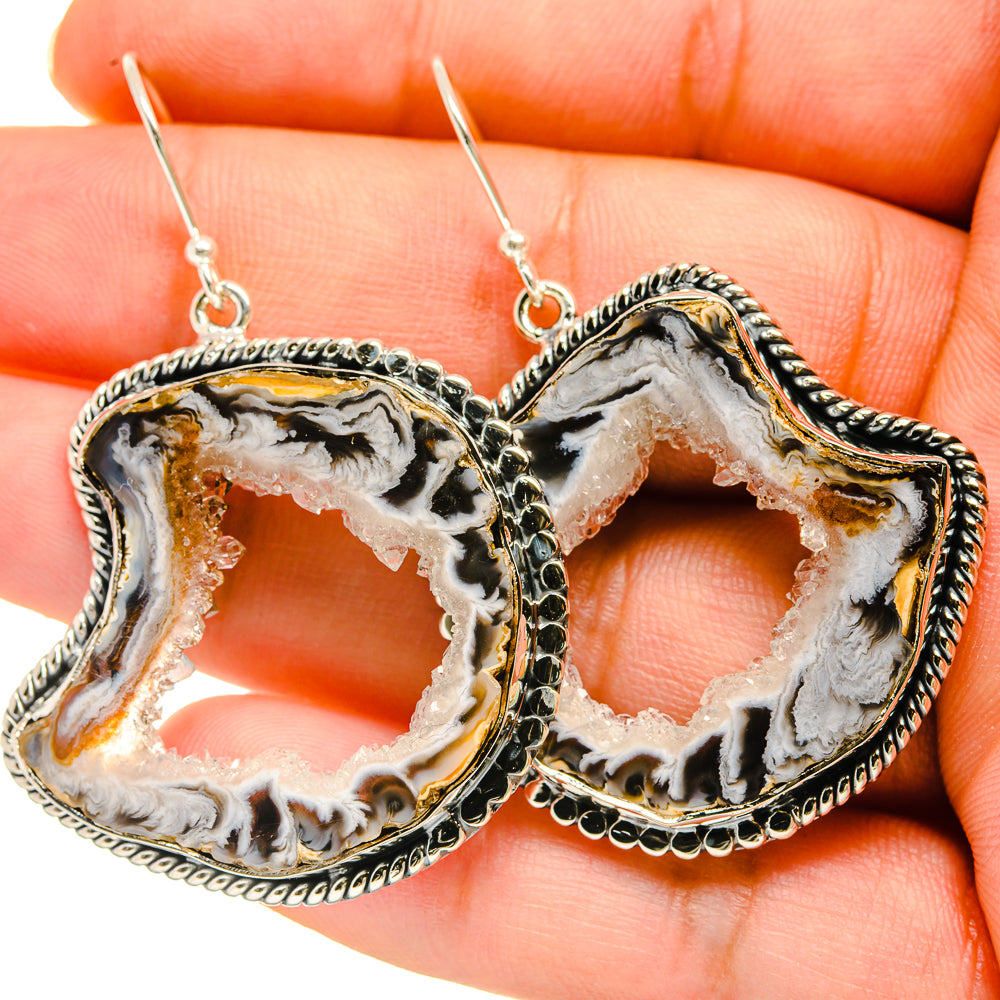 Coconut Geode Druzy Earrings handcrafted by Ana Silver Co - EARR418580