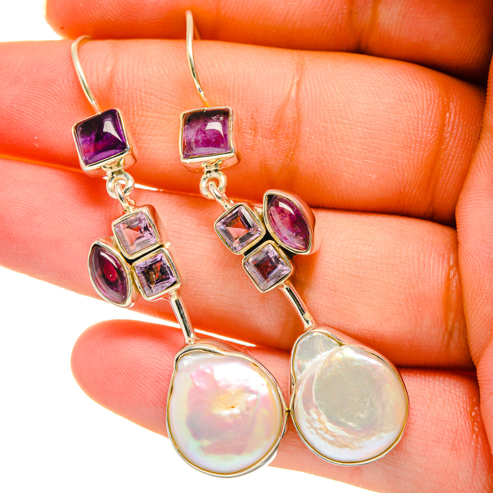 Mother Of Pearl Earrings handcrafted by Ana Silver Co - EARR418581