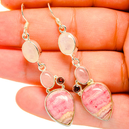 Rhodochrosite Earrings handcrafted by Ana Silver Co - EARR418583