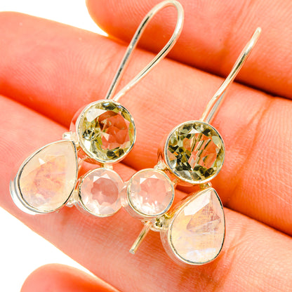 Rainbow Moonstone Earrings handcrafted by Ana Silver Co - EARR418584
