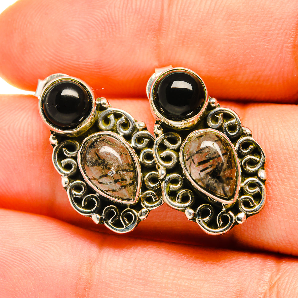 Tourmalinated Quartz Earrings handcrafted by Ana Silver Co - EARR418588