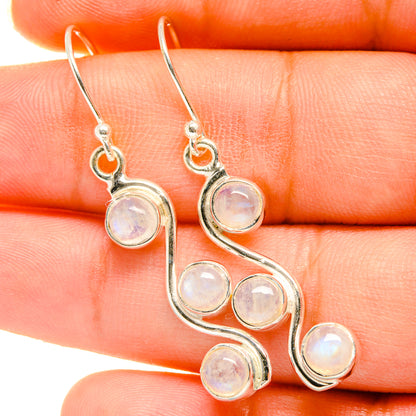 Rainbow Moonstone Earrings handcrafted by Ana Silver Co - EARR418611