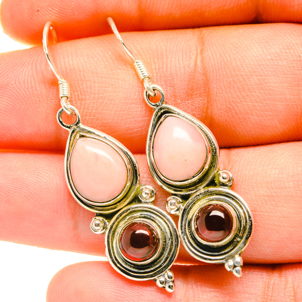 Pink Opal Earrings handcrafted by Ana Silver Co - EARR418616