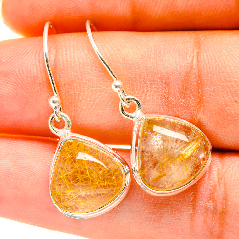 Rutilated Quartz Earrings handcrafted by Ana Silver Co - EARR418619