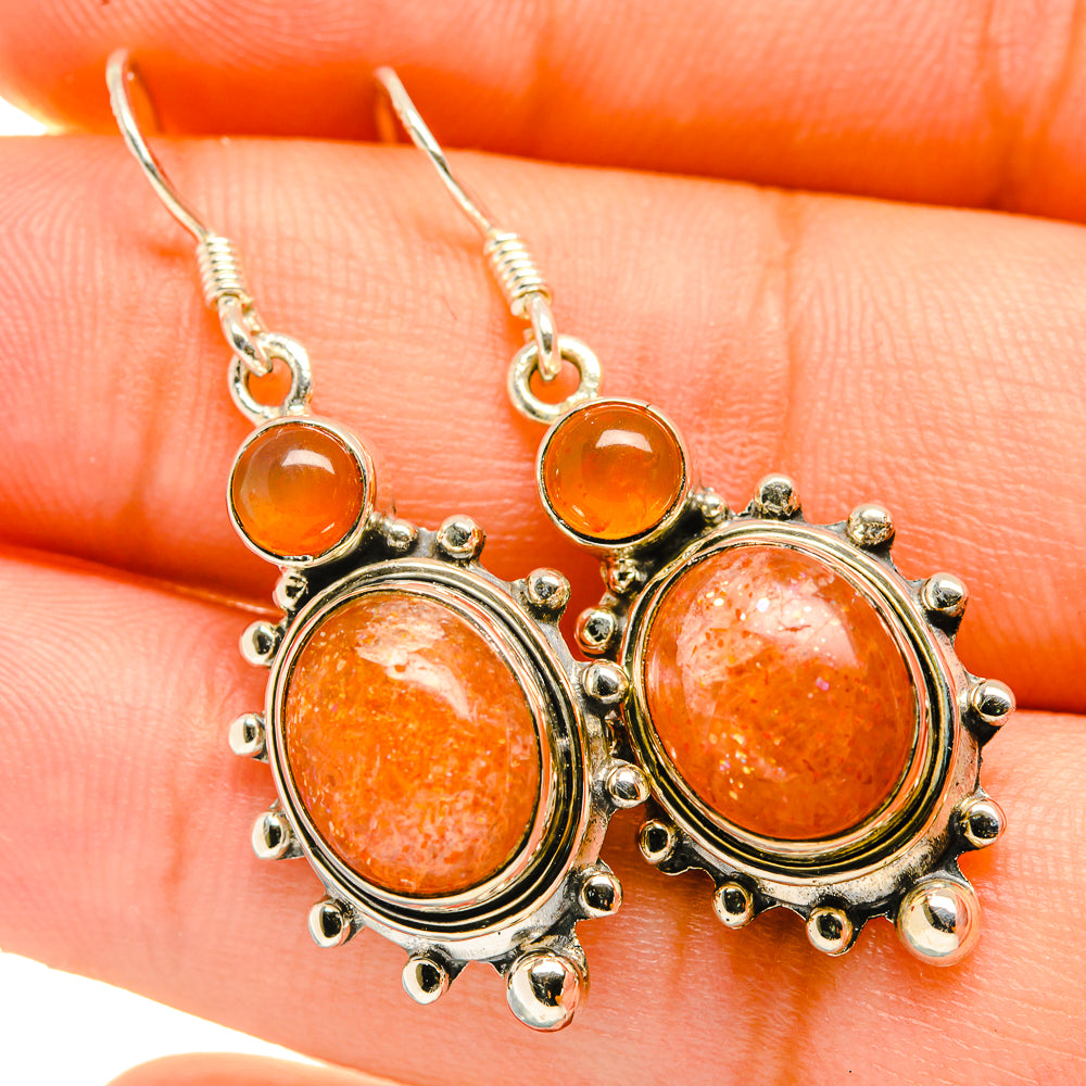 Sunstone Earrings handcrafted by Ana Silver Co - EARR418637
