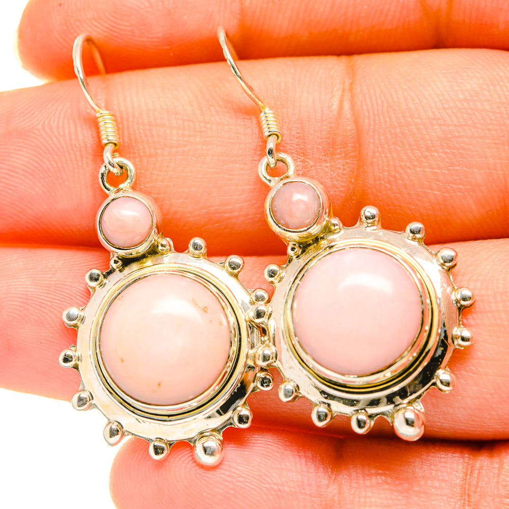 Pink Opal Earrings handcrafted by Ana Silver Co - EARR418643
