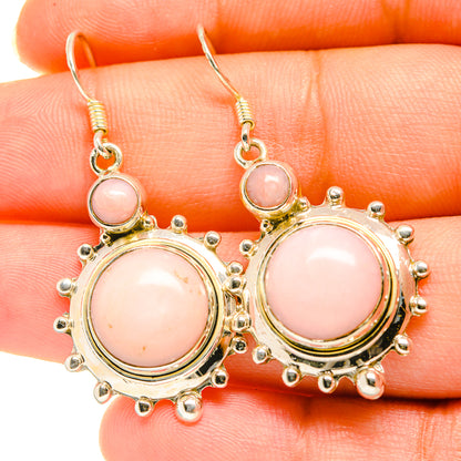 Pink Opal Earrings handcrafted by Ana Silver Co - EARR418643