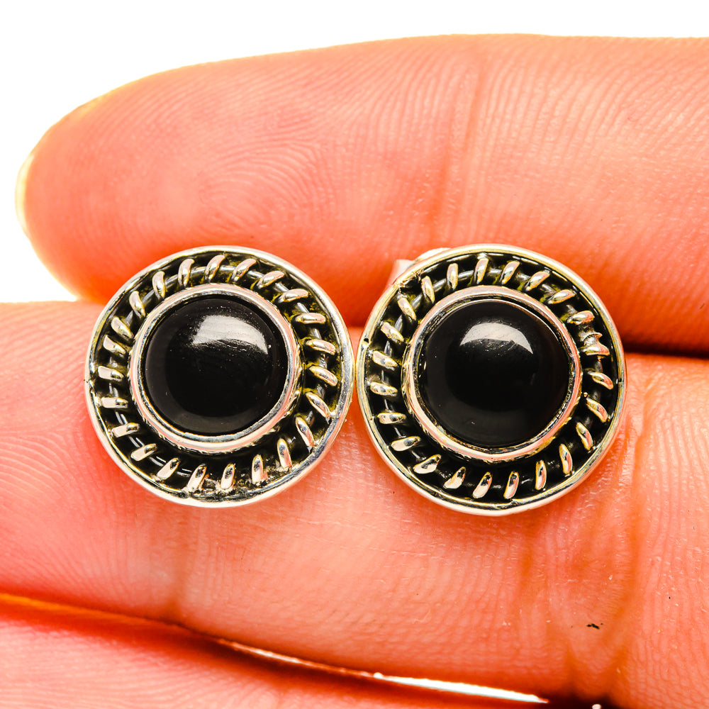 Black Onyx Earrings handcrafted by Ana Silver Co - EARR418661
