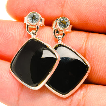Black Onyx Earrings handcrafted by Ana Silver Co - EARR418662