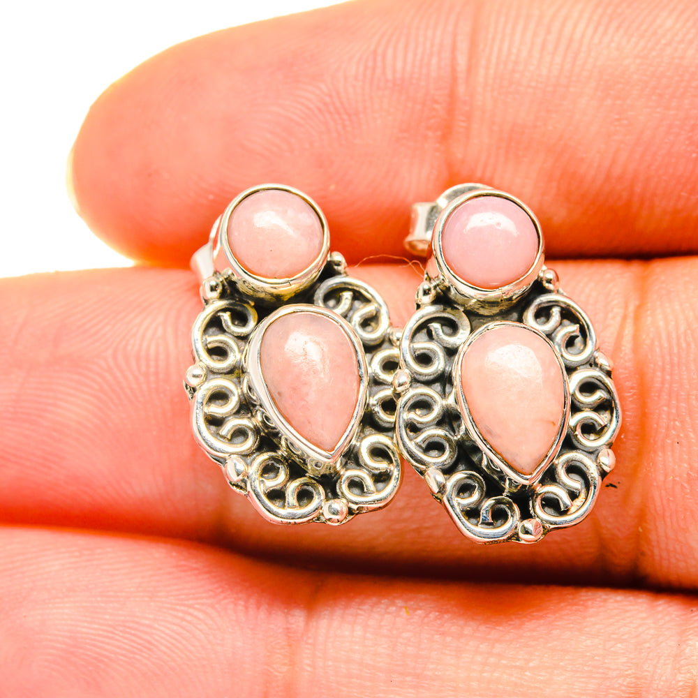 Pink Opal Earrings handcrafted by Ana Silver Co - EARR418665