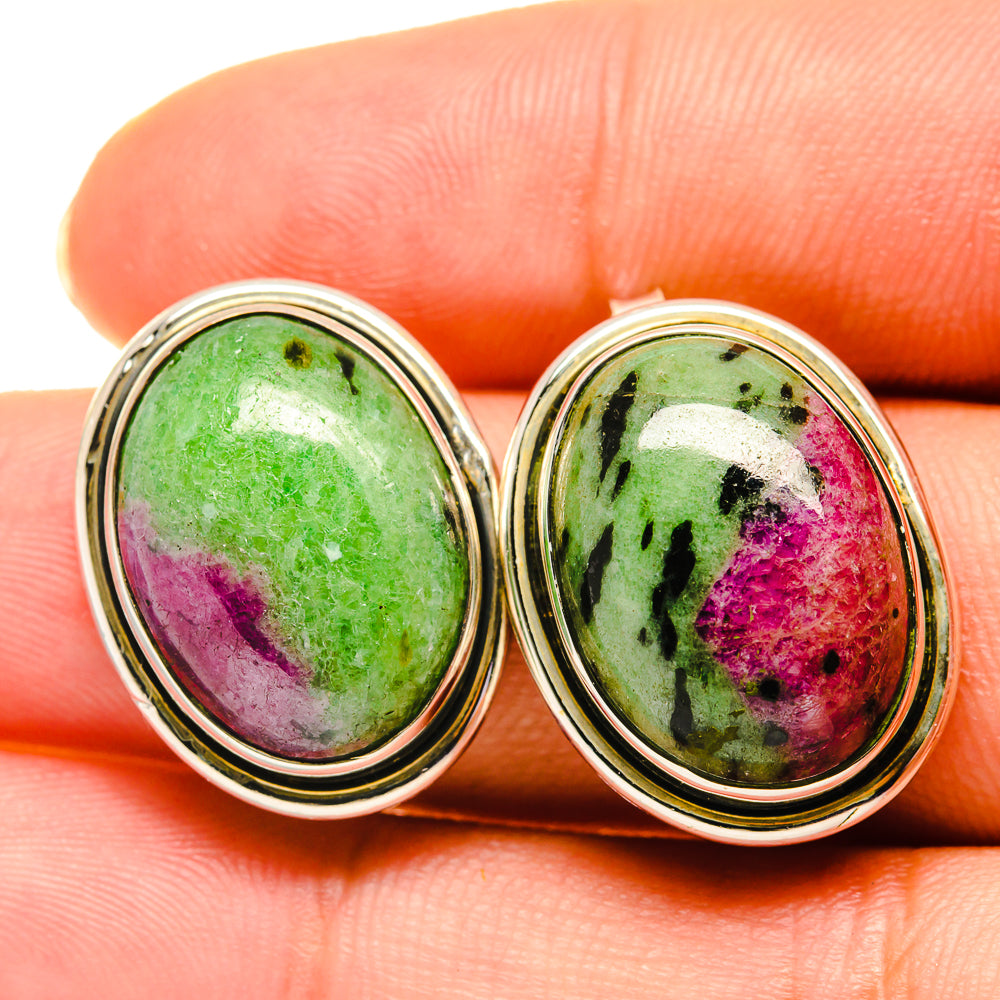 Ruby Zoisite Earrings handcrafted by Ana Silver Co - EARR418667