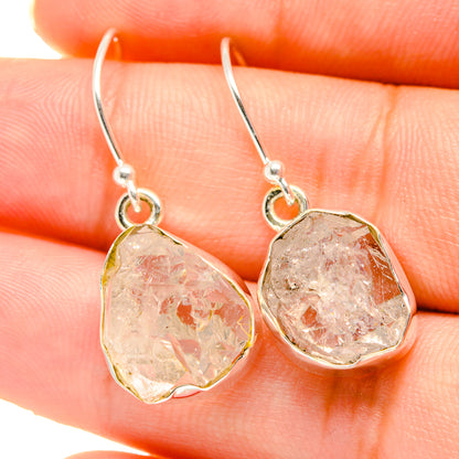 Sterling silver Herkimer diamond drop earrings with faceted crystal teardrops
