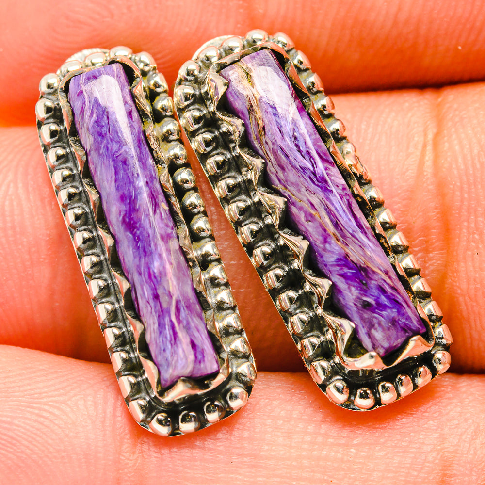 Charoite Earrings handcrafted by Ana Silver Co - EARR418672