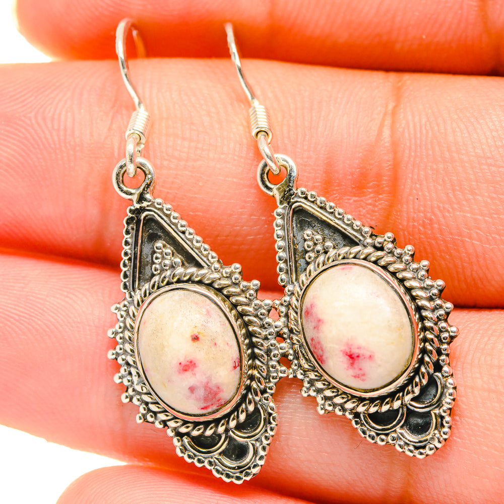 Thulite Earrings handcrafted by Ana Silver Co - EARR418673