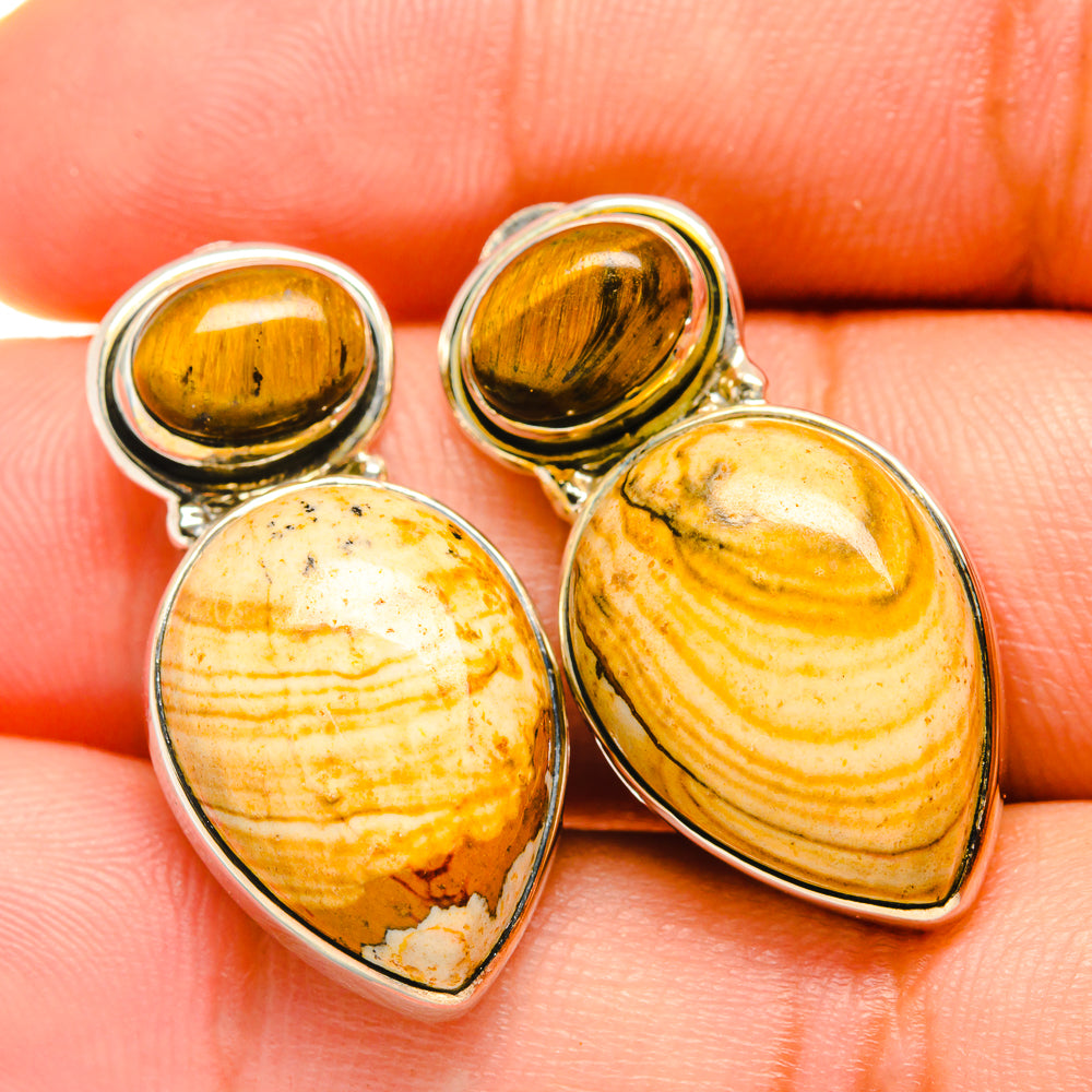 Picture Jasper Earrings handcrafted by Ana Silver Co - EARR418682