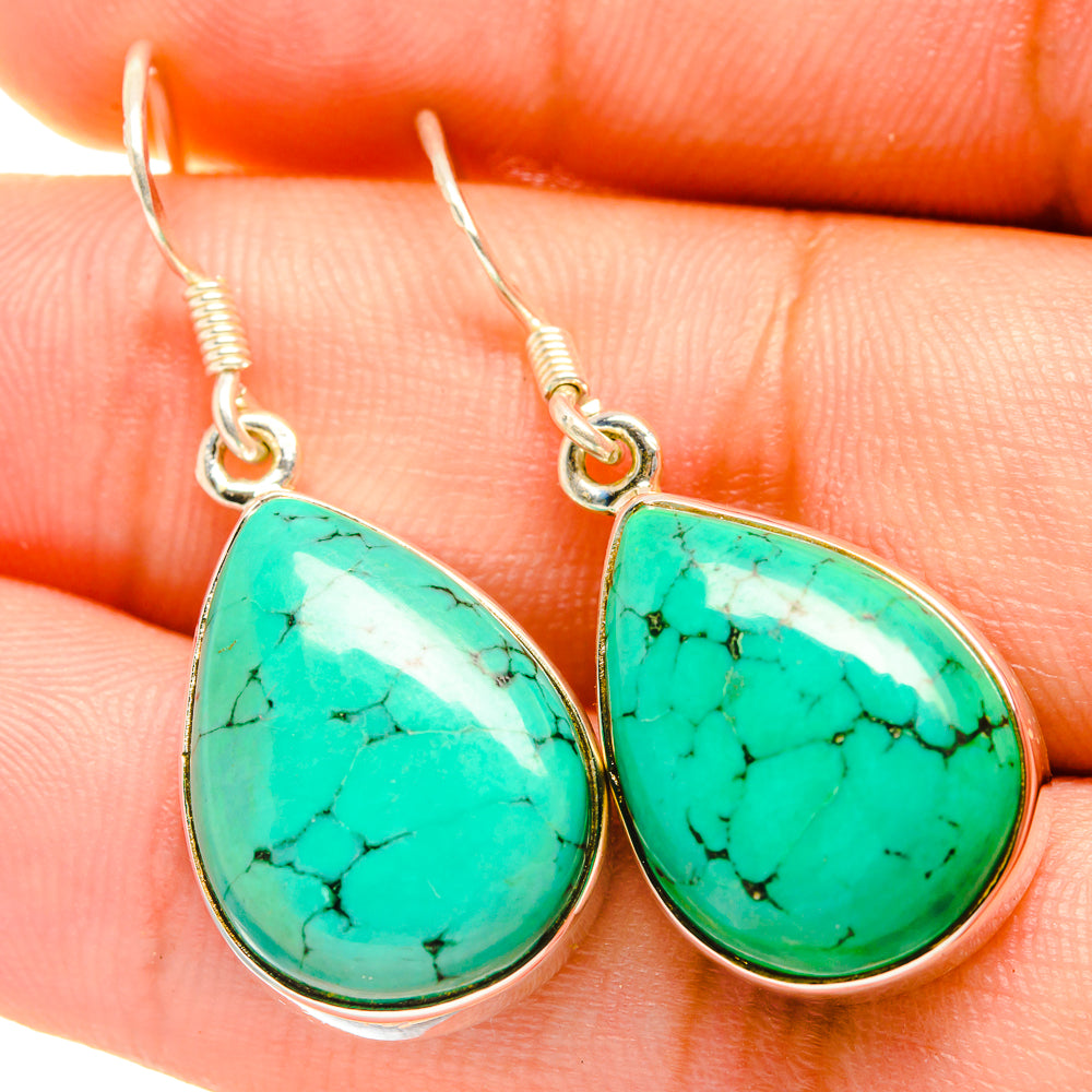 Tibetan Turquoise Earrings handcrafted by Ana Silver Co - EARR418686