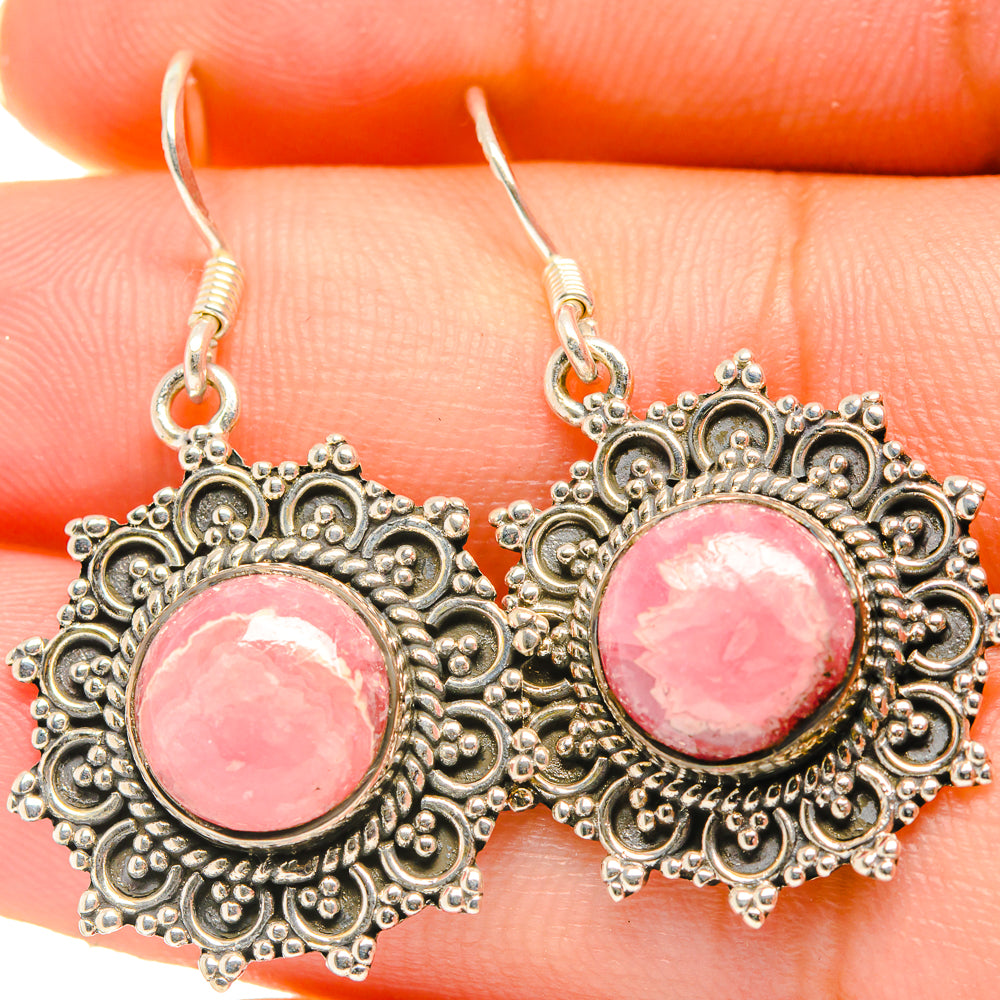 Rhodochrosite Earrings handcrafted by Ana Silver Co - EARR418693