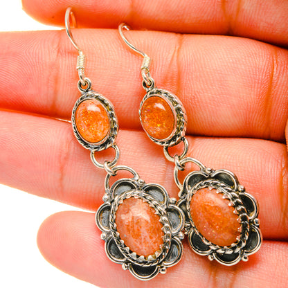 Sunstone Earrings handcrafted by Ana Silver Co - EARR418703