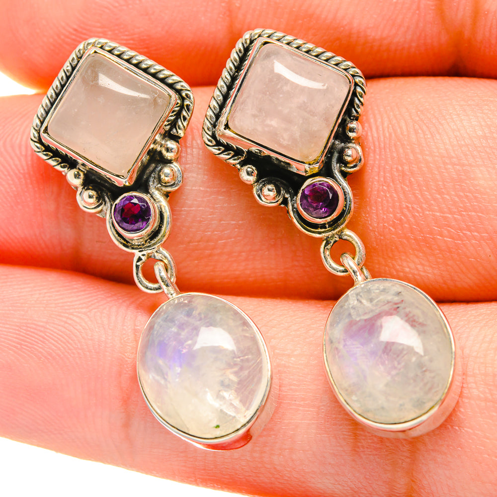 Rainbow Moonstone Earrings handcrafted by Ana Silver Co - EARR418705