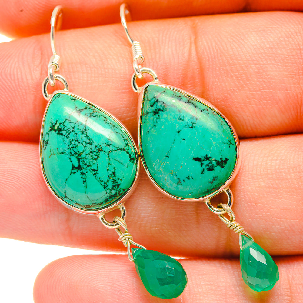 Arizona Turquoise Earrings handcrafted by Ana Silver Co - EARR418709