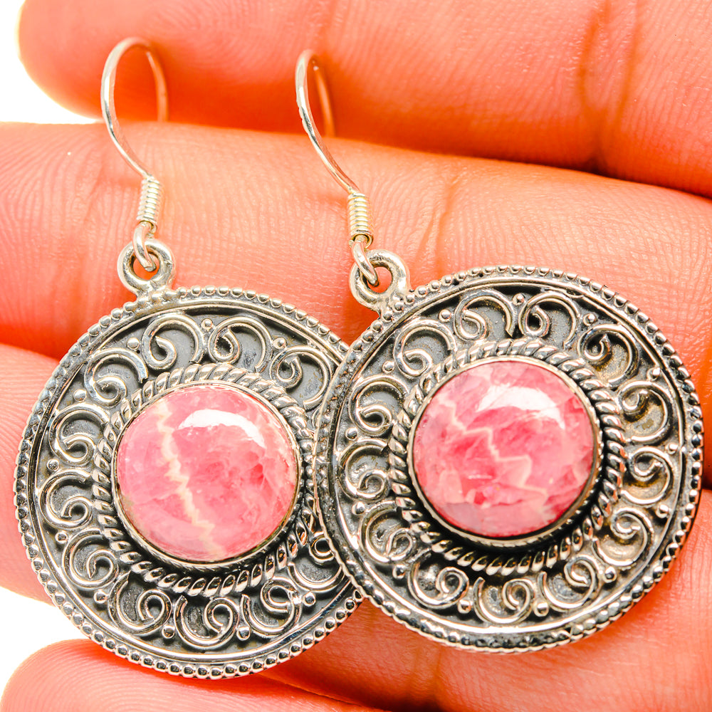 Rhodochrosite Earrings handcrafted by Ana Silver Co - EARR418712