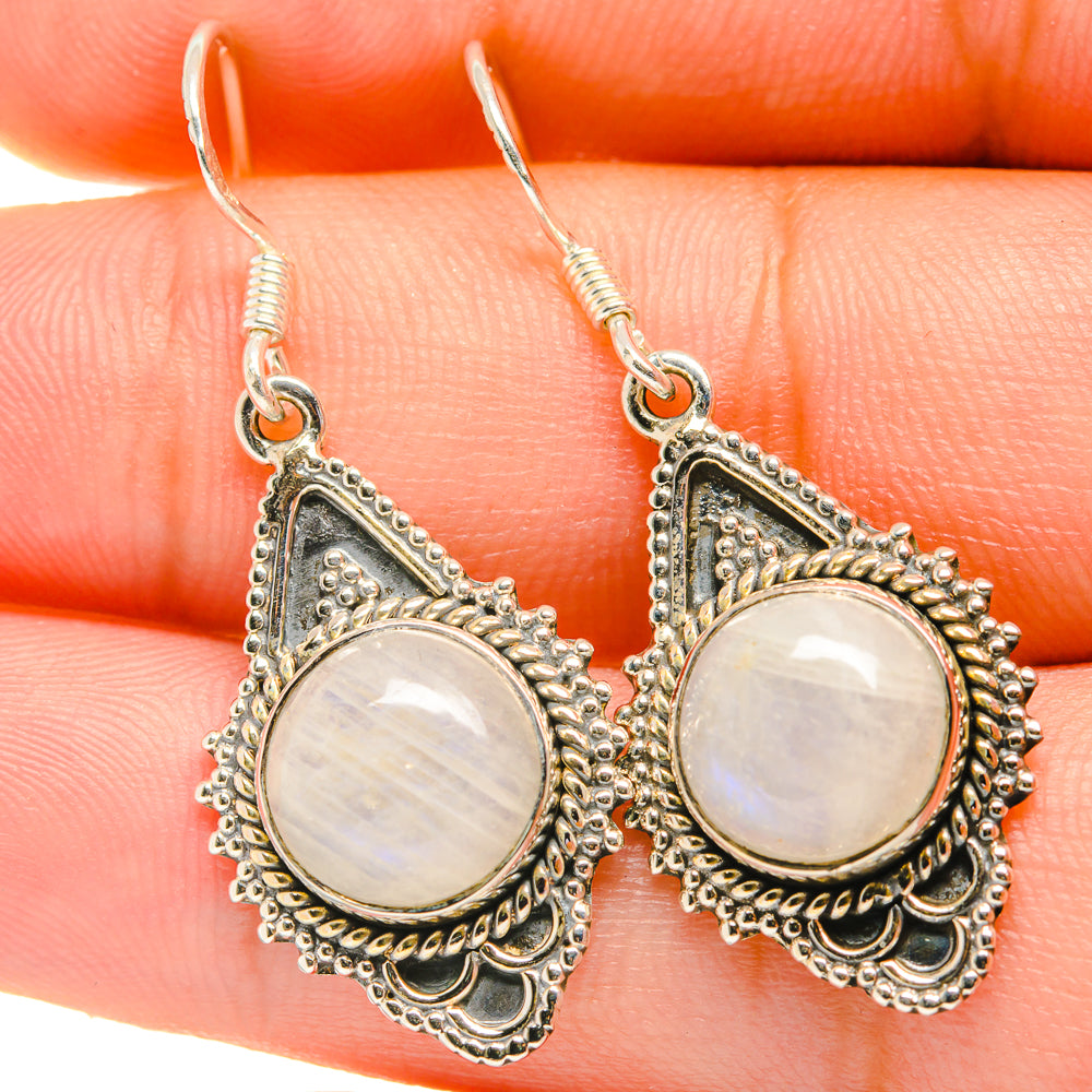 Rainbow Moonstone Earrings handcrafted by Ana Silver Co - EARR418716