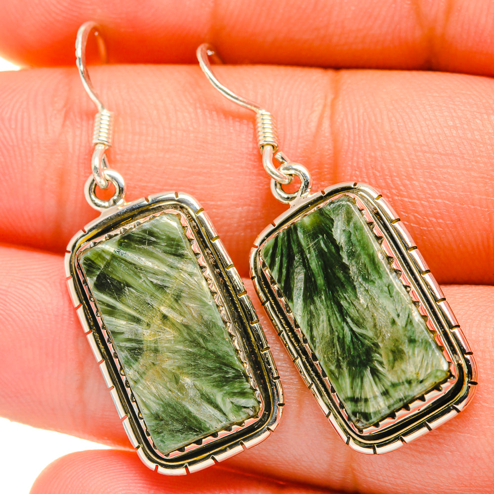 Seraphinite Earrings handcrafted by Ana Silver Co - EARR418719