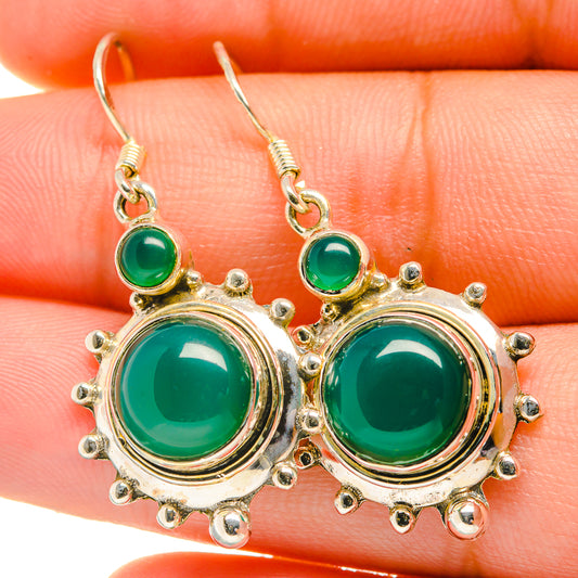 Green Onyx Earrings handcrafted by Ana Silver Co - EARR418722