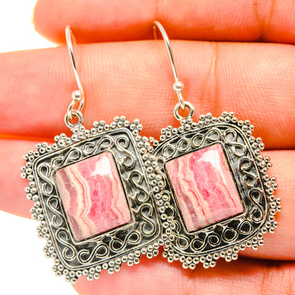 Rhodochrosite Earrings handcrafted by Ana Silver Co - EARR418732