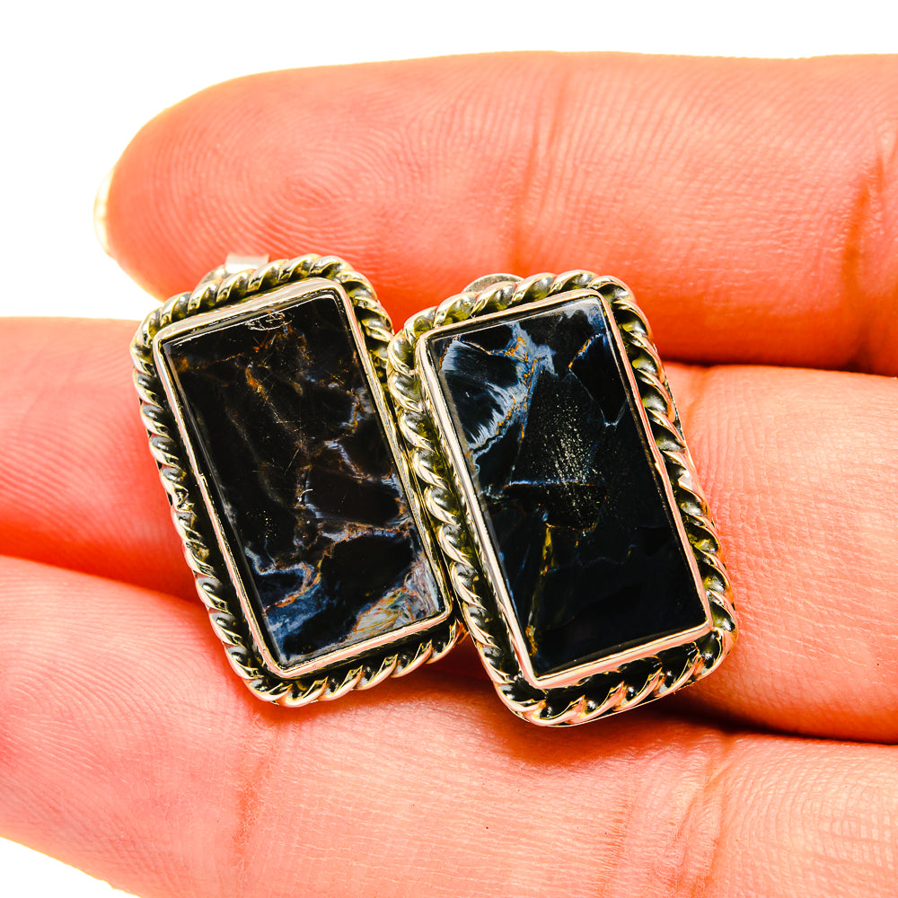Pietersite Earrings handcrafted by Ana Silver Co - EARR418736