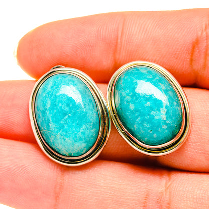 Amazonite Earrings handcrafted by Ana Silver Co - EARR418737