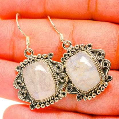 Rainbow Moonstone Earrings handcrafted by Ana Silver Co - EARR418747