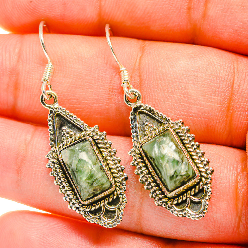 Seraphinite Earrings handcrafted by Ana Silver Co - EARR418748