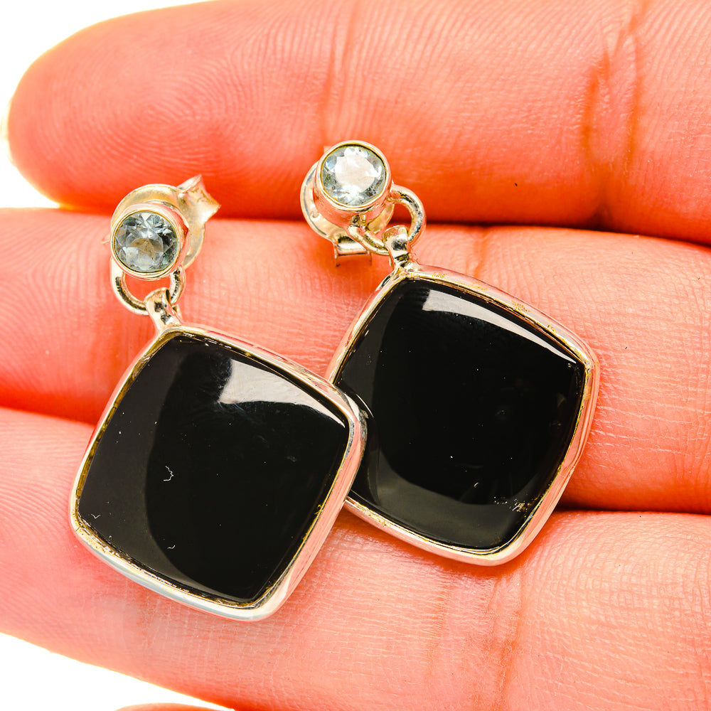Black Onyx Earrings handcrafted by Ana Silver Co - EARR418749