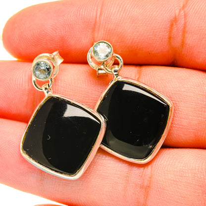 Black Onyx Earrings handcrafted by Ana Silver Co - EARR418749
