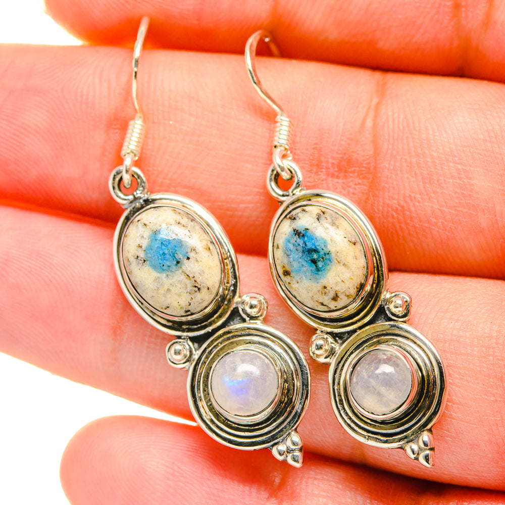 K2 Blue Azurite Earrings handcrafted by Ana Silver Co - EARR418758