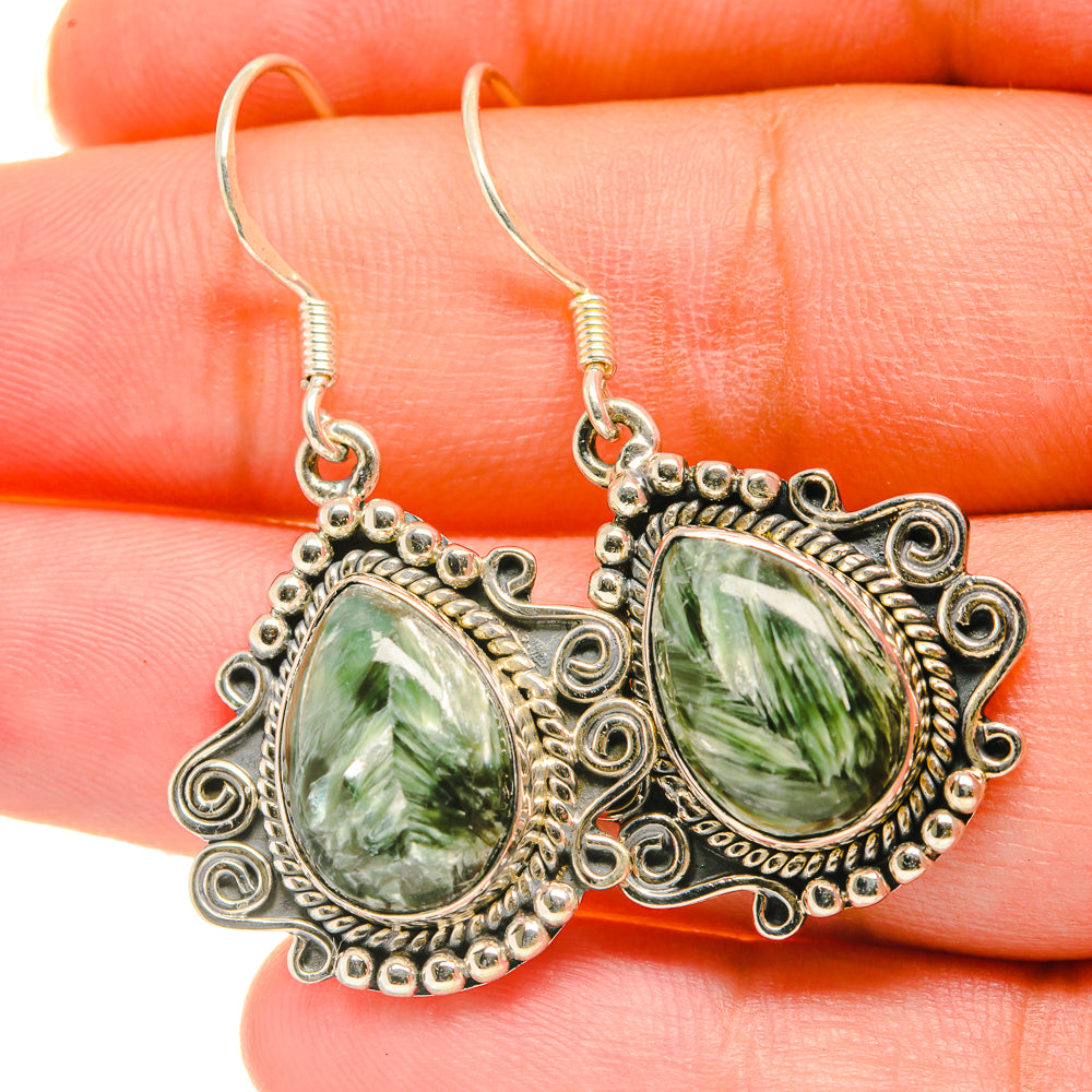 Seraphinite Earrings handcrafted by Ana Silver Co - EARR418761