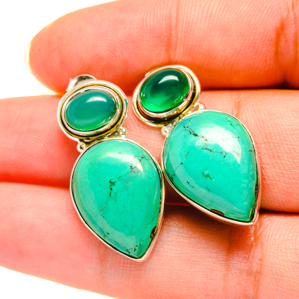 Arizona Turquoise Earrings handcrafted by Ana Silver Co - EARR418765