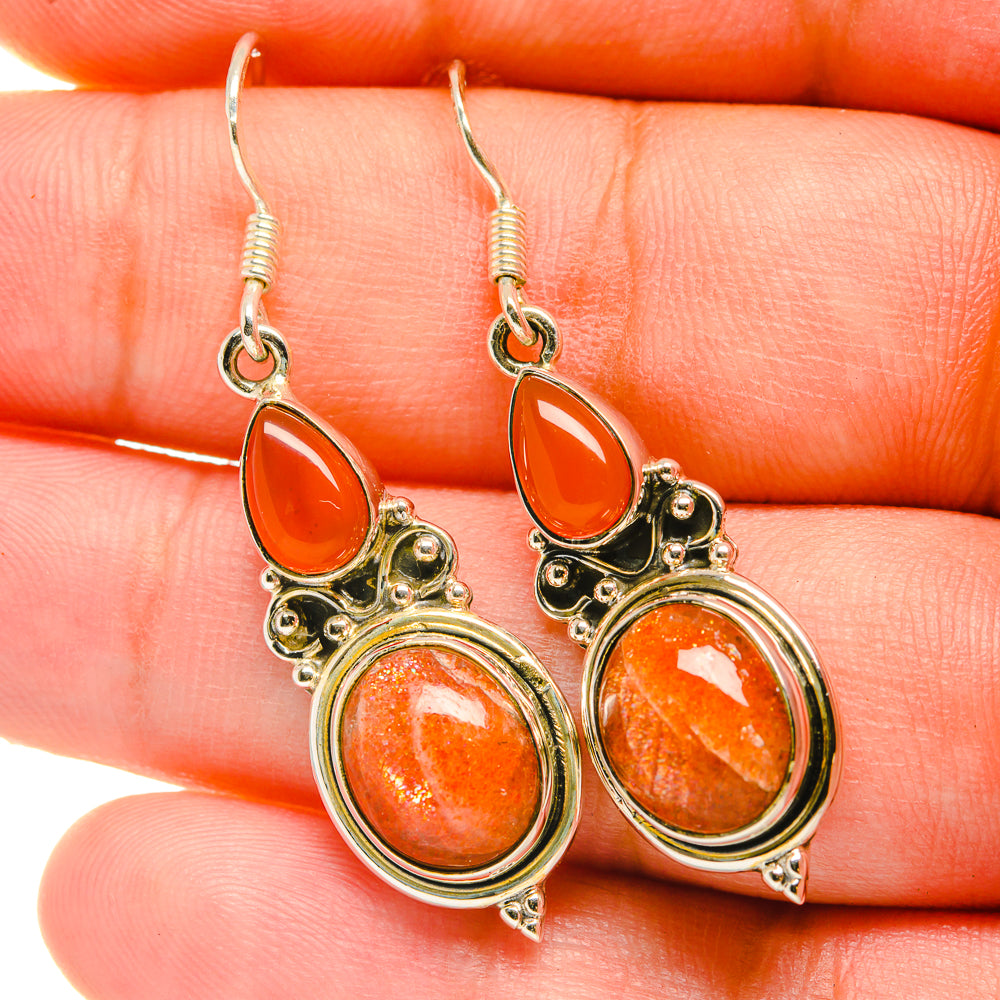 Sunstone Earrings handcrafted by Ana Silver Co - EARR418766