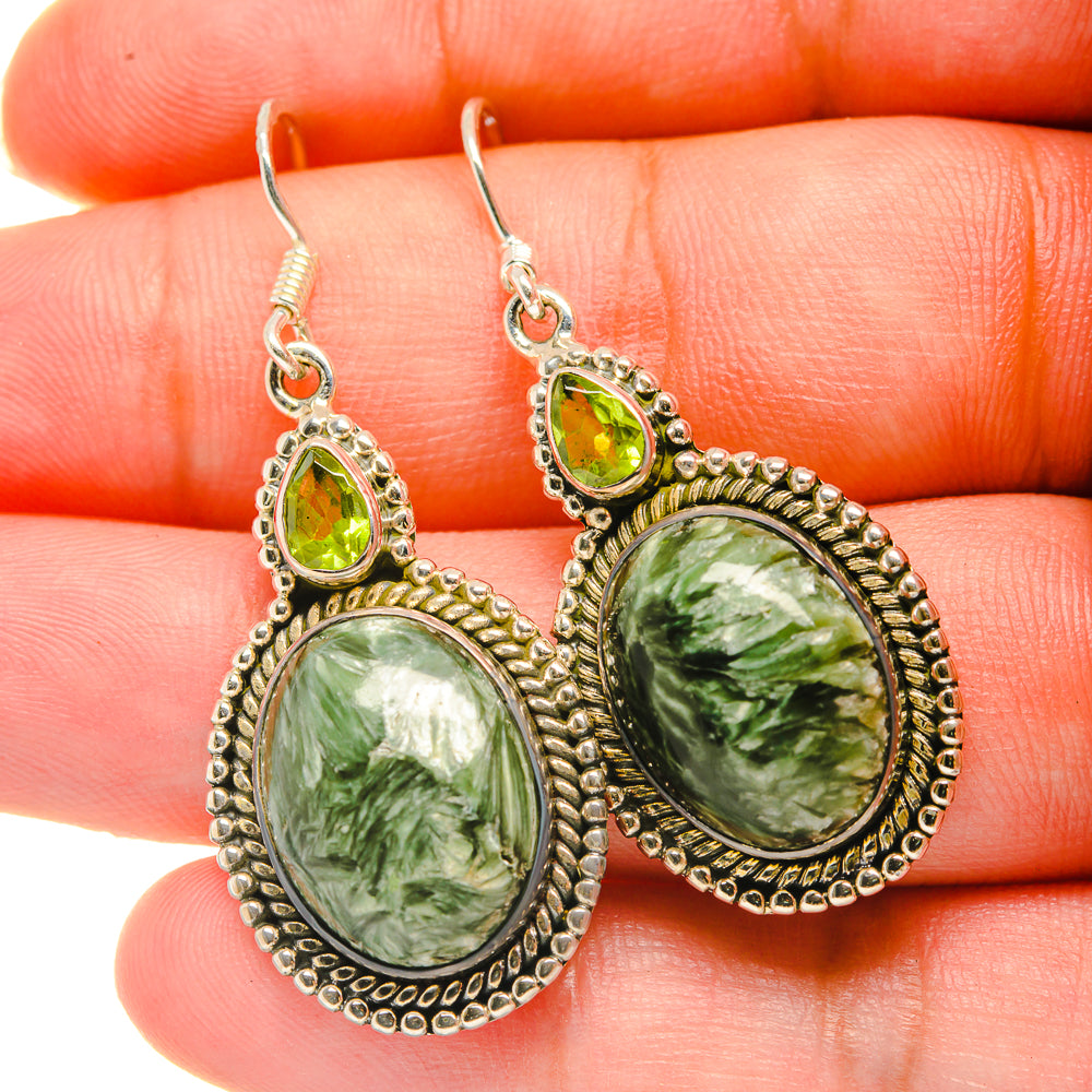Seraphinite Earrings handcrafted by Ana Silver Co - EARR418770
