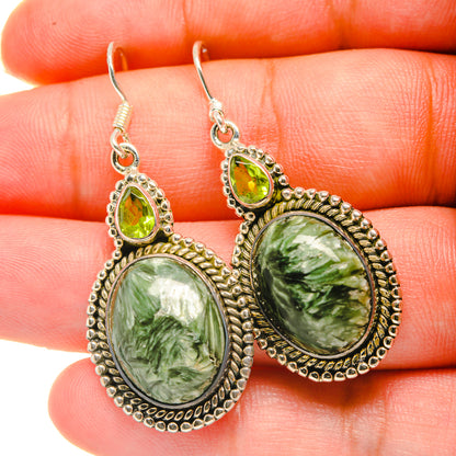Seraphinite Earrings handcrafted by Ana Silver Co - EARR418770