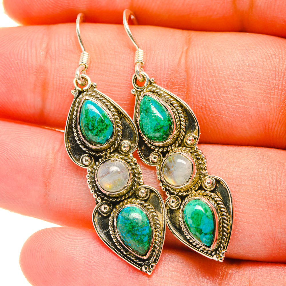 Chrysocolla Earrings handcrafted by Ana Silver Co - EARR418777