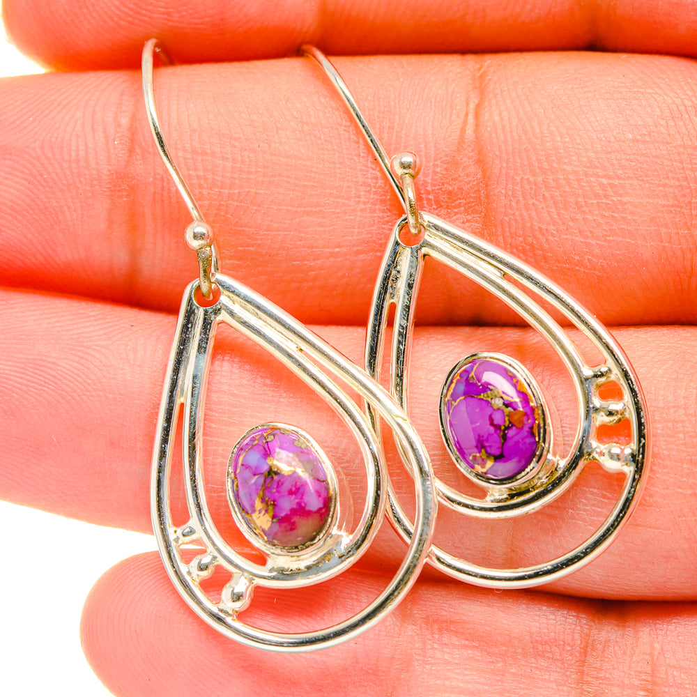 Purple Copper Composite Turquoise Earrings handcrafted by Ana Silver Co - EARR418781