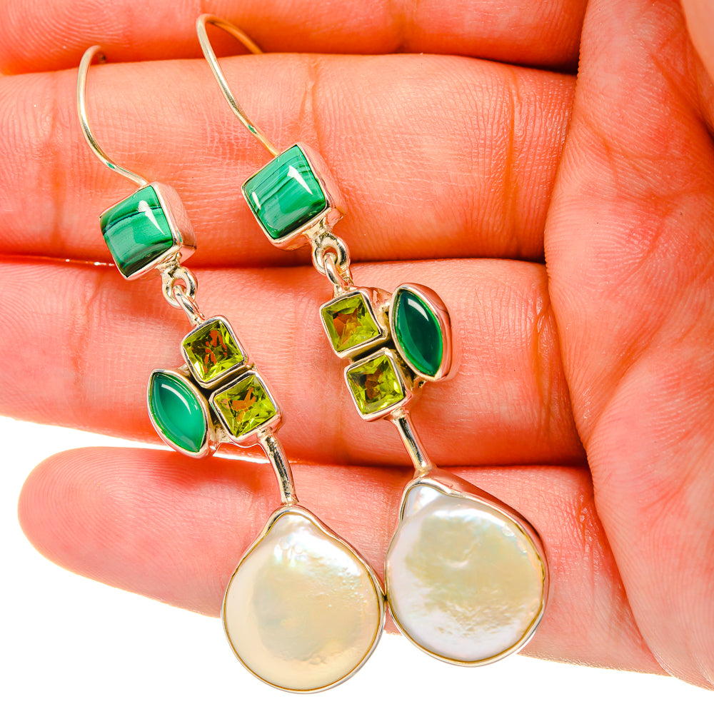 Mother Of Pearl Earrings handcrafted by Ana Silver Co - EARR418798