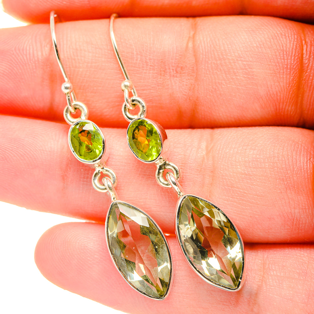Green Amethyst Earrings handcrafted by Ana Silver Co - EARR418805